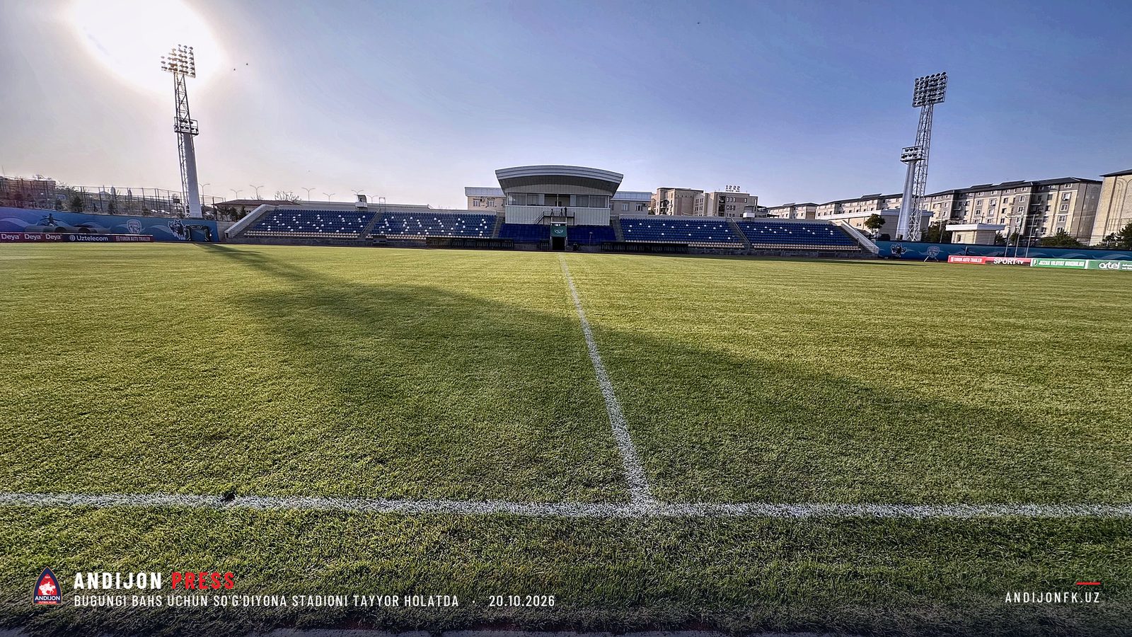 Bugungi bahs uchun So'g'diyona stadioni tayyor holatda