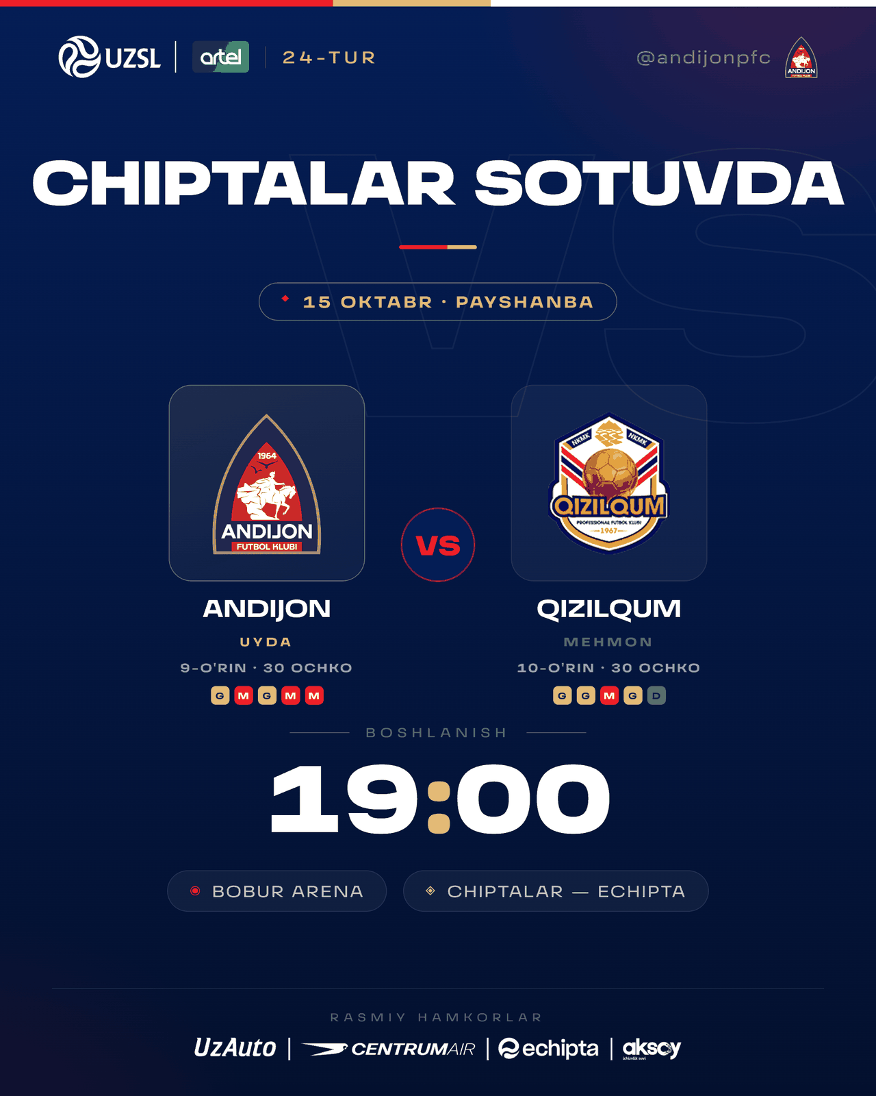 Andijon — Qizilqum: chiptalar sotuvda