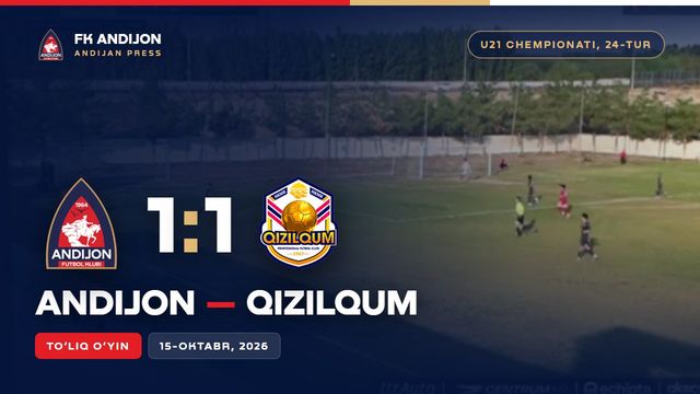 Andijon U21 1:1 Qizilqum | U21 Chempionati, 24-tur | To'liq o'yin